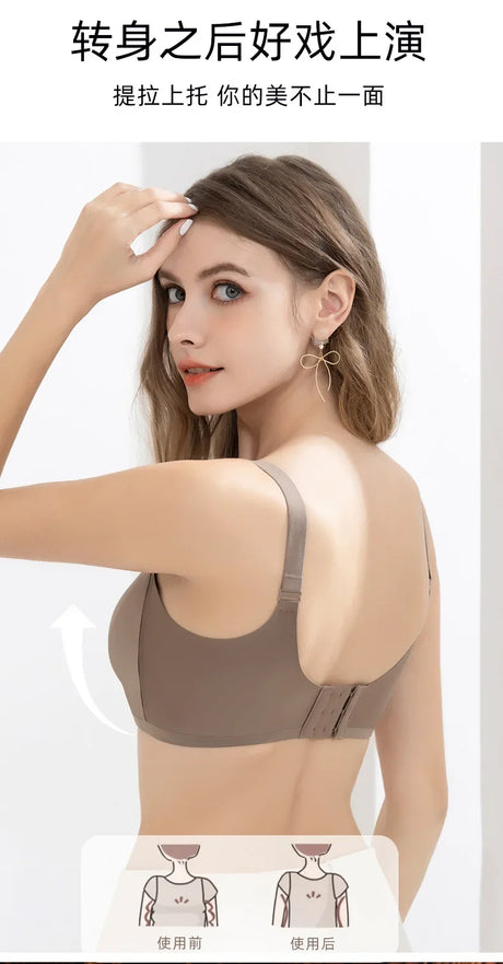 Smooth Nursing Bra Prevents Sagging Gathers Support Womans Brassiere Three-row Hooks Postpartum Use All Stages Ladies' Bra Daily