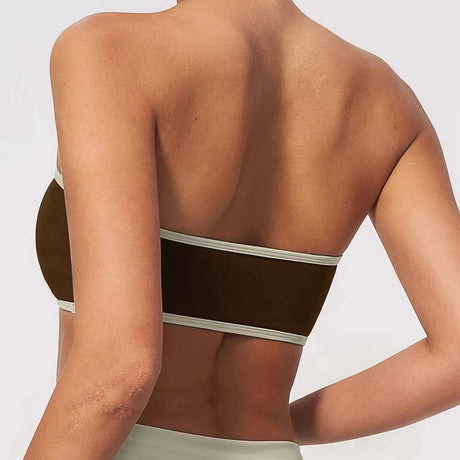 Summer Strapless Sports Bra Color blocked Women Quick-Drying Yoga Bra Women's Tube Top Fitness Chest Wrap Underwear Workout Bras