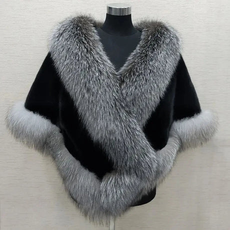 White Fur Shawl Women's Jacket Autumn Winter Faux Mink Fox Fur Dress Cheongsam Cloak Coats New 2026 Thicken Warm Short Outwear