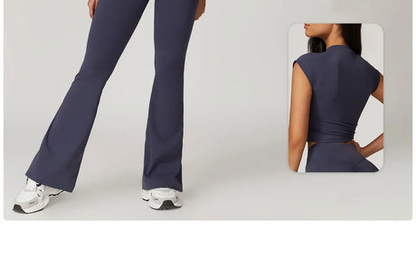 Flared Pants Women Yoga Bell-bottoms Tight Lifting Dance High Waist Tights Sport Pants Gym Running Breathable Fitness Leggings