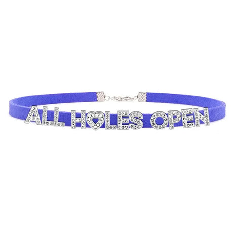 Sexy Bad Words All Holes Open Letters Choker Necklace Women Men Suggestive Adult Chocker Collar Cosplay Custom Jewelry Gift