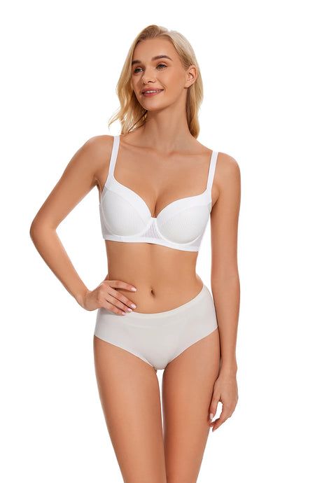 Sheroine Plus Size T-Shirt Bra, Push Up Underwire Lightly Padded Full Coverage Plunge Bras for Women Supportive Comfort