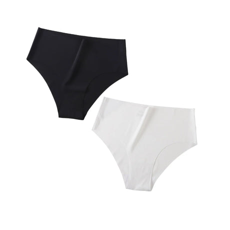 2Pcs/Set Ice Silk Panties Seamless High Waist Briefs Women Full Coverage Underwear Female Underpants No Show Sexy Lingerie XS-XL