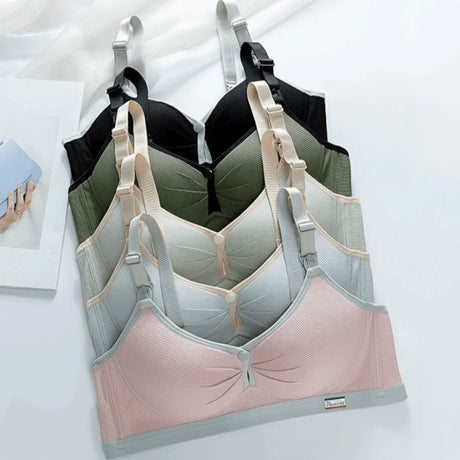 Pure Cotton Double Button Breastfeeding Bra Soft Comfortable Seamless Breathable Maternity Bra Anti Sagging No Underwire