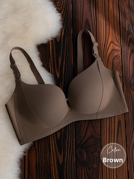 Smooth Nursing Bra Prevents Sagging Gathers Support Womans Brassiere Three-row Hooks Postpartum Use All Stages Ladies' Bra Daily