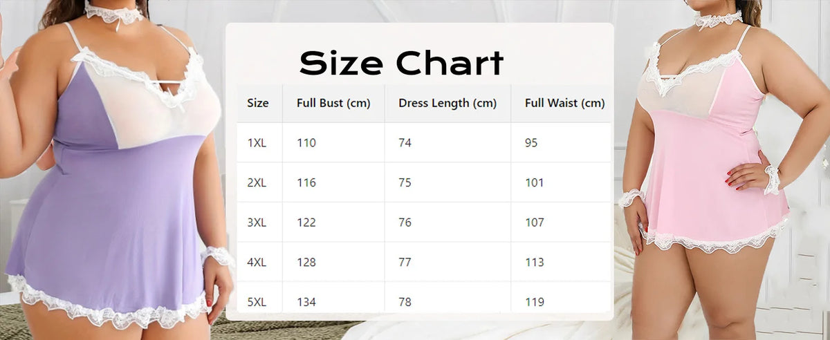 Plus Size Women's Deep V-Neck Nightgown Sexy Lace Bow Doll-style Pajamas Lingerie Adult Dress XL 5XL Sexy Female Nightwear