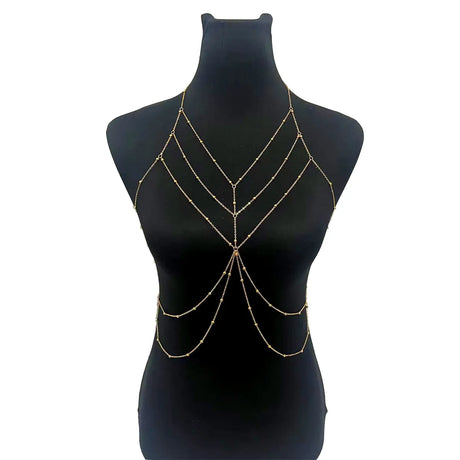 Metal Body Chain Bra Harness Sexy Chest Chain Beach Body Jewelry For Women 2025 Rave Accessories