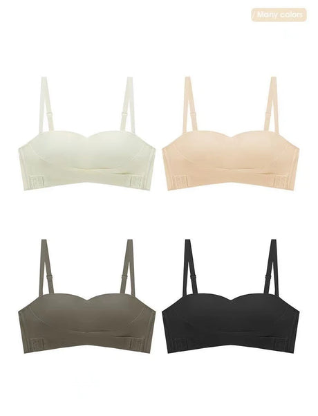 Big Breasts Underwear Sexy Lingerie S-Xl Plus Size Front Buckle Seamless One-piece Bra Cup Invisible Strapless Bra For Women