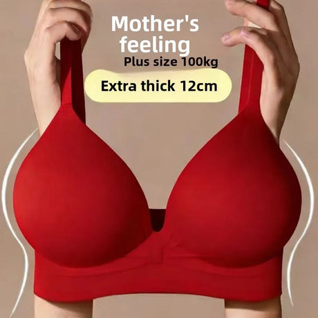 12CM Extreme Push Up Bra for Small Breast, Ultra Thick Pad Wireless Plunge Lingerie, Sexy Padded Bra to Enhance Curves