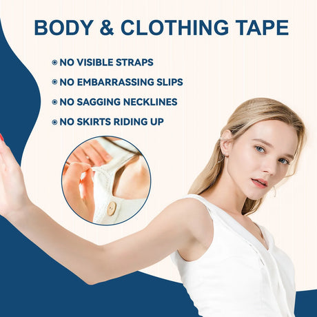 108 Pieces/3 Packs, Double-Sided Tape for Fashion Clothing and Body Use, Gentle Body Tape for Women, All-Weather Strong Fabric Tape
