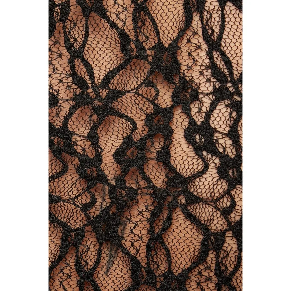 Women's Black Lace Bodysuit Y2k Long Sleeve Sheer Tops Fashion Slim Hollow Out See Through Mesh Blouses Sexy Lingerie Bodysuits