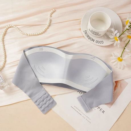 Strapless Seamless Push Up Bra for Women Non-Slip Anti-Sagging Bandeau Tube Top Invisible Underwear for Small Chest