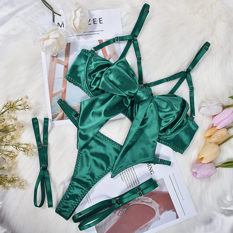 New Hot Sexy Lingerie Set For Women Lace Exotic Sets Sexy Lingerie Set Chain Panty Garter Fancy Luxury Kit Erotic Bra Set
