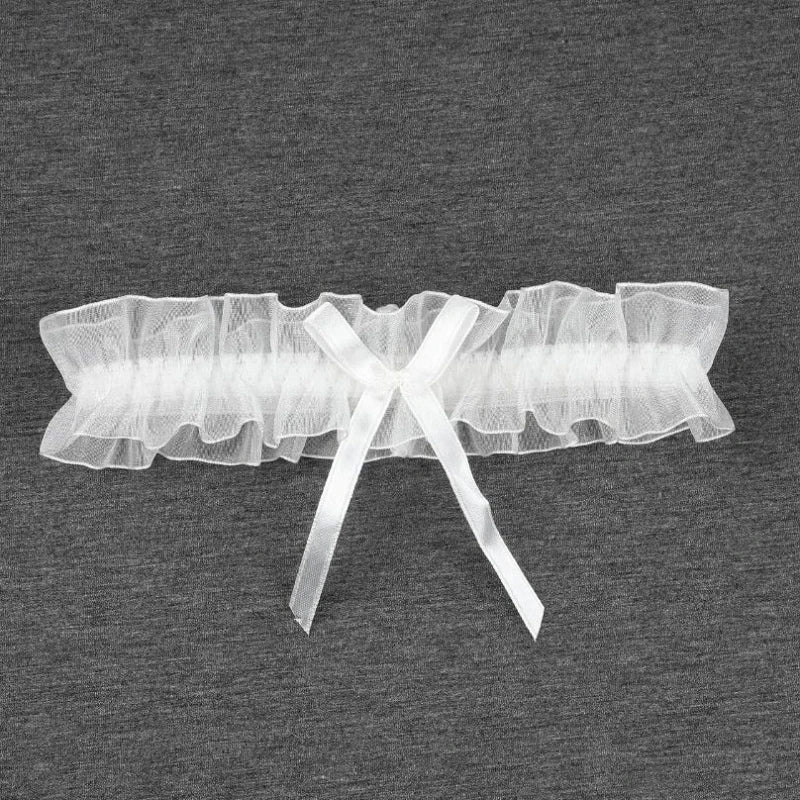Women Bow Leg Ring Sexy Lingerie Lace Garter Belt Bowknot Leg Loop Wedding Garters Bridal Cosplay Fashion Stocking Thigh Ring
