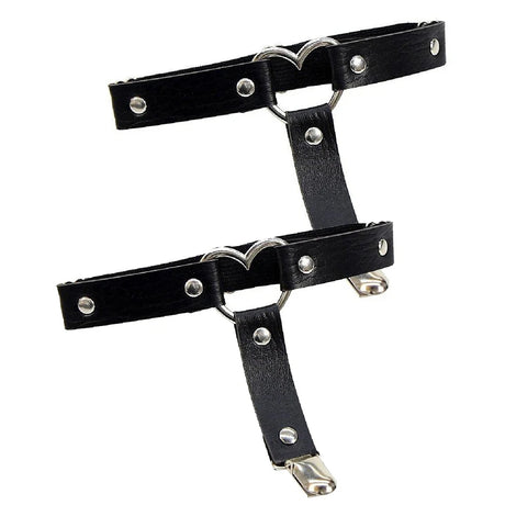 1pc/2pc Punk Metal Tassel Pendant Pink PU Leather Choker Collar Sexy Spiked Neck Strap Clavicle Men Necklaces for Women Gothic