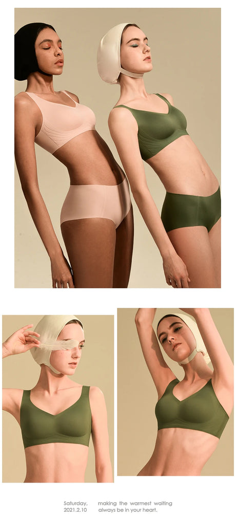 SUJIIN Wireless Seamless Bras for Women Minimizer Invisible Padded Push Up Bras Comfort Soft Support Anti-sagging Bralette Bh