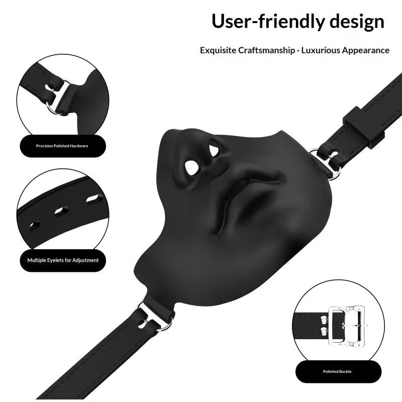 Halloween Glossy Half Face Mask Breathable Artificial Face Adjustable Elastic Mask DIY Party Role-playing Dress-up Accessories