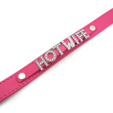 Sexy Hot Rosy Leather Customized Name Letters Collar Choker Necklace DIY Personalized Cosplay Buckle Belt Chocker Jewelry Gift