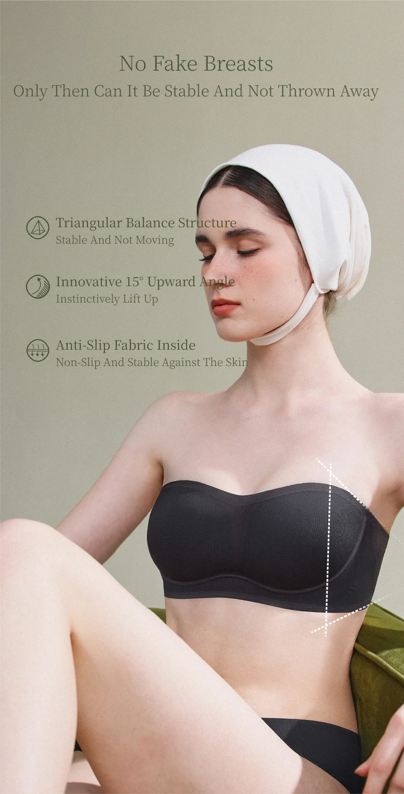 SUJIIN Invisible Strapless Bra for Women Wireless Seamless Push Up Bralette Lady Summer Convertible Multiway Lift Bras Female