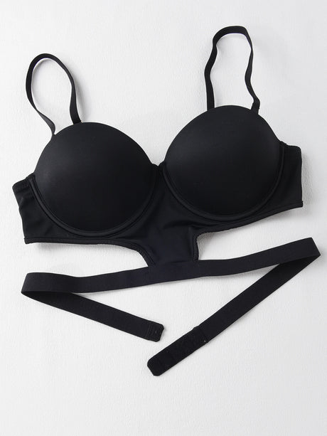 stylish sexy bra T-shirt underton beautiful back half cup smooth and exposed waist slim waist big exposed back push up bra