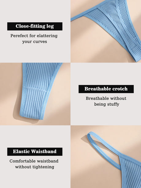 11Pcs Sexy Women‘s Thongs Low Waist Panties Underwear Solid Girls Briefs Cotton G-String Breathable Ladies Panty Female Lingerie