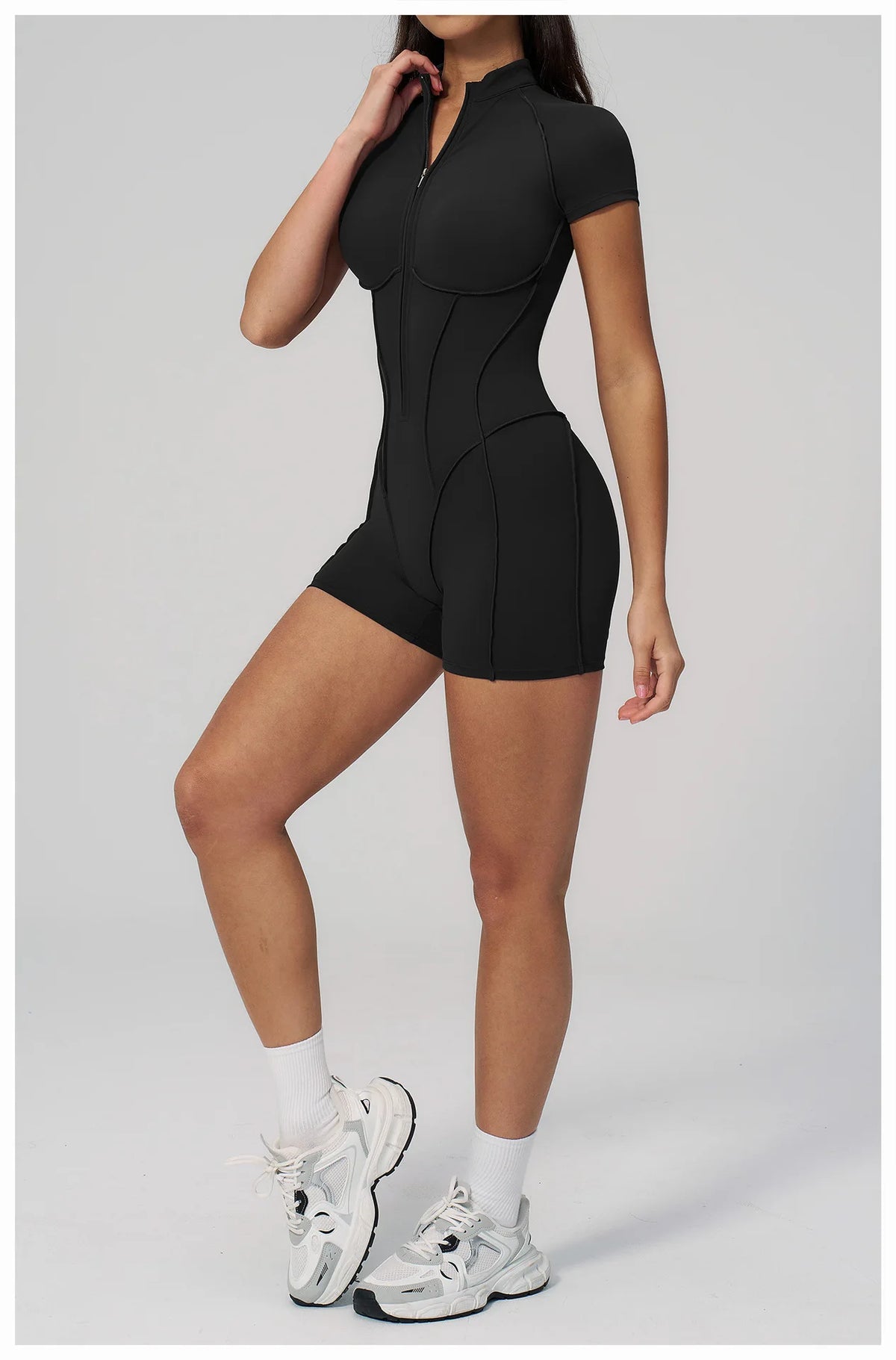 2026 Yoga Bodysuit Short Sleeves Women Tracksuits Gym Zipper Jumpsuits Sports Workout Rompers Fitness One-piece Suit Activewear