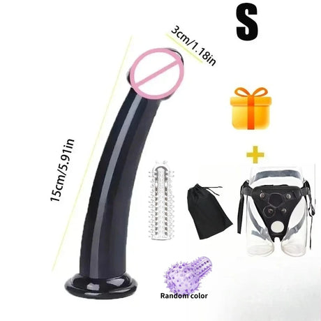 Vaginal Masturbators 4 Sizes False Penis Wearable Strapon Penis Pants Lesbian G Spot for Women Black Dildo Stimulator Strap Cat