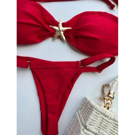 2026 New Sexy Solid Micro Bikini Set Strapless Split Swimsuit Thong Bathing Suit Women Swimwear Biquini Suit Up Bikinis Mujer