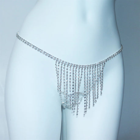 Sexy Accessories: Women's Rhinestone Bikini Chest Chains & Body Jewelry — Dazzling Rhinestone Tassel Chest Chains & Body Chains