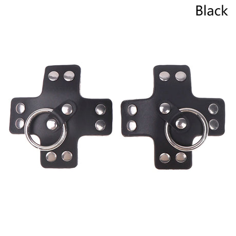Women 1Pair Sexy Leather Cross Nipple Cover Reusable Breast Stickers Self Adhesive Nipple Pasties Nipple Covers Bra AccessoriesW
