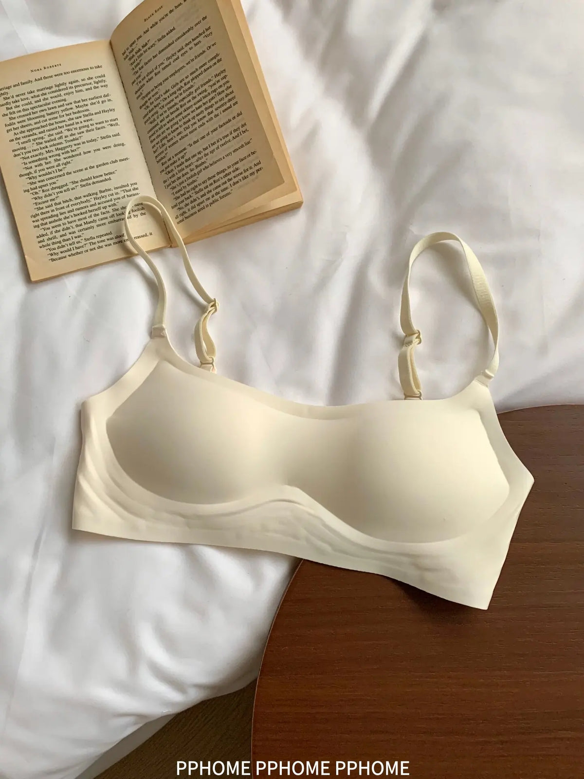 Plunge Neck Floral Demi Cup Bra Small Bust Wirefree Push Up Seamless Invisible Thin Cute Teen Girls Daily Wear Underwear