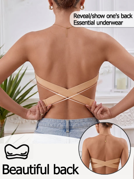 Solid Strapless Wireless Women's Bra Bralette Side Clasp Push up Bra Breathable Back Comfort Unpadded Bras