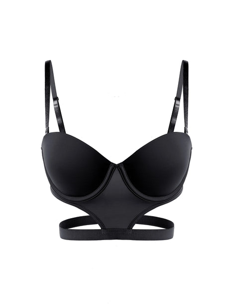 stylish sexy bra T-shirt underton beautiful back half cup smooth and exposed waist slim waist big exposed back push up bra
