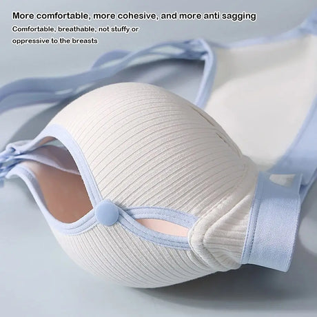 Double Buckle Nursing Bra Anti-sagging Breathable Pregnancy Bralette Pure Cotton Comfortable Nursing Bralette for Breastfeeding
