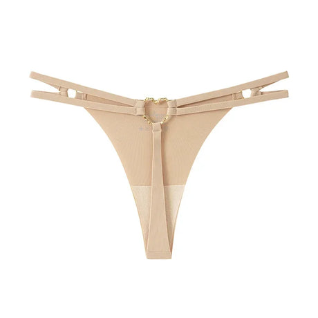 Women’S Low Rise Thong Sexy Panties Double Love Buckle Strap G-String Sports Thongs Breathable Underpants for Fine Womens Белье