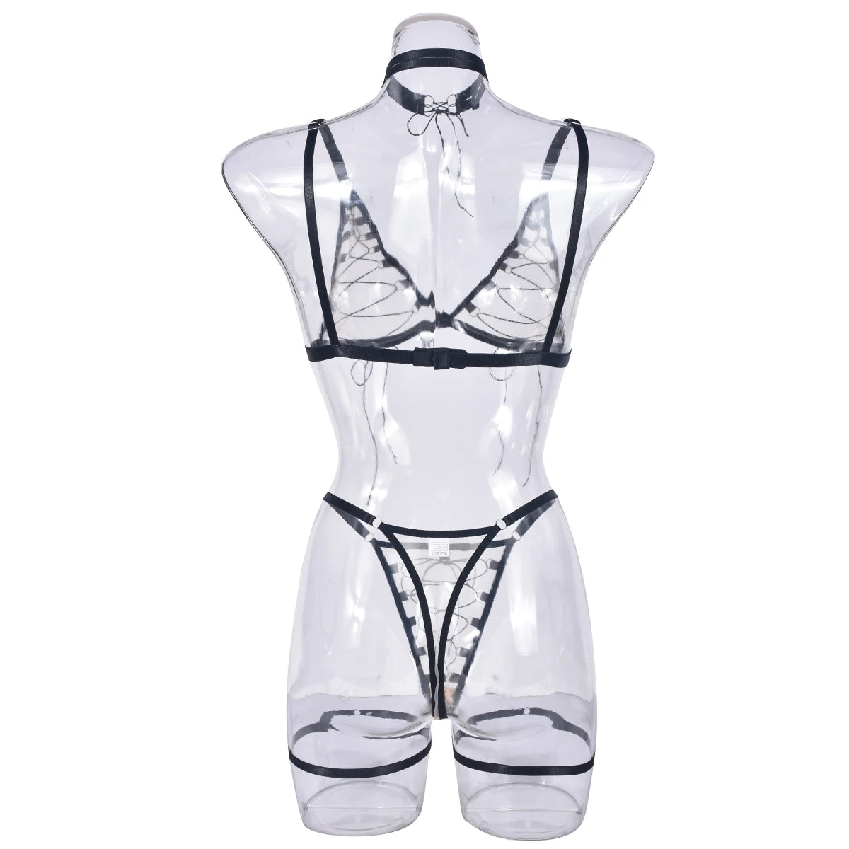 Ellolace Tempted Women's Lingerie Sets Erotic Bra Thong Leg Straps Delicate Sheer Outfit Sensual Intimate Sexy Women's Underwear