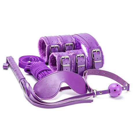 7Pcs Bondage Adult Toy Set, Blindfold & Gag Restraint Kit for Couples