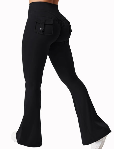 2024 Newest Women Wide Leg High Stretch Yoga Leggings Naked Feeling Compression Fitness Workwear with pockets Yoga Pant 