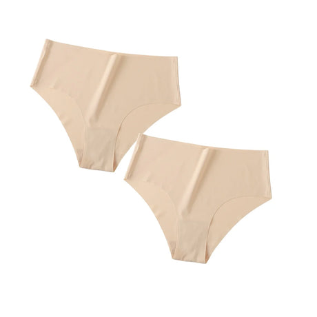 2Pcs/Set Ice Silk Panties Seamless High Waist Briefs Women Full Coverage Underwear Female Underpants No Show Sexy Lingerie XS-XL