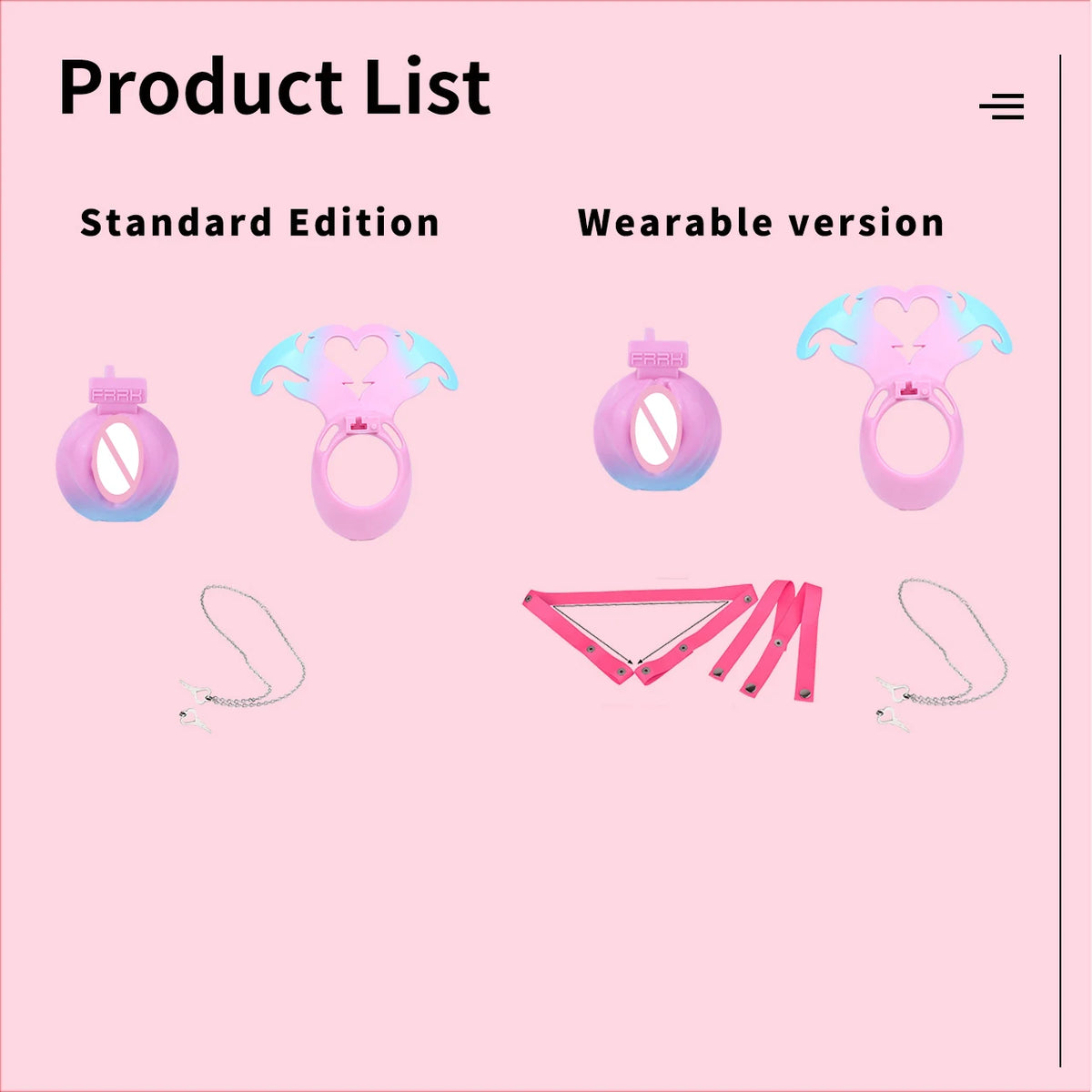 LICKER ABS Simulated Labia Cross-dresser Chastity Cage With loyalty Belt Wear Abstinence BDSM Penis Bondage Toys For Sissy Men