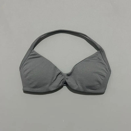 HISTELLO Strappy Bra Women Seamless Gym Underwear High Support Halter Sexy Sports Pilates Clothing Push-up Yoga Workout Tank Top