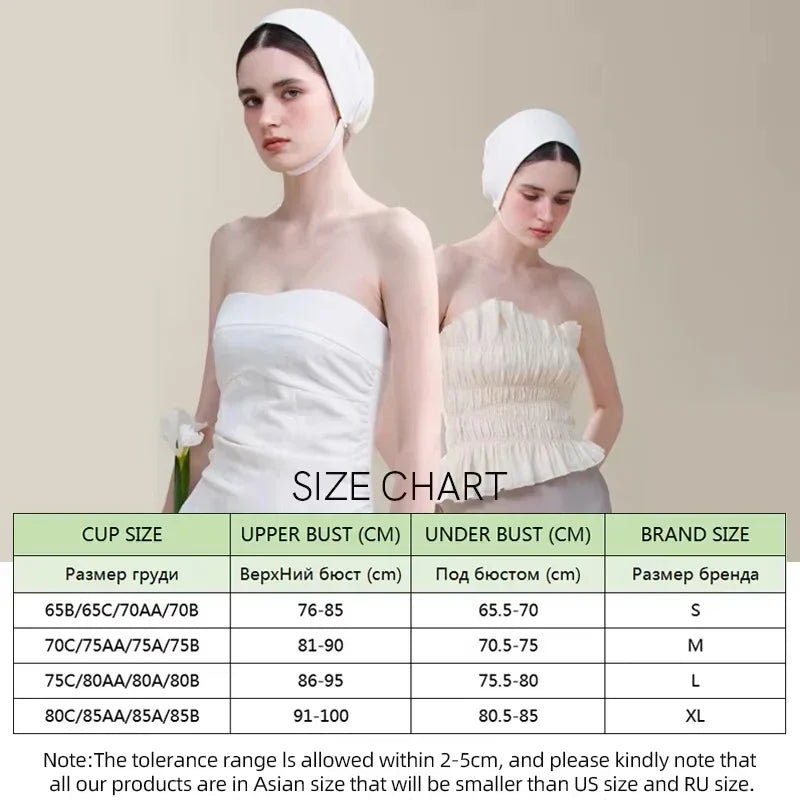 SUJIIN Invisible Strapless Bra for Women Wireless Seamless Push Up Bralette Lady Summer Convertible Multiway Lift Bras Female