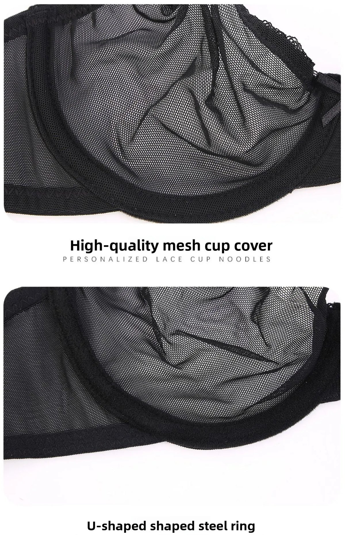 Transparent Bra Fully Sheer Mesh Bra Ultra-thin See-through Soft Underwire Bra Breathable Ultra-thin Beauty Back Sexy Bra