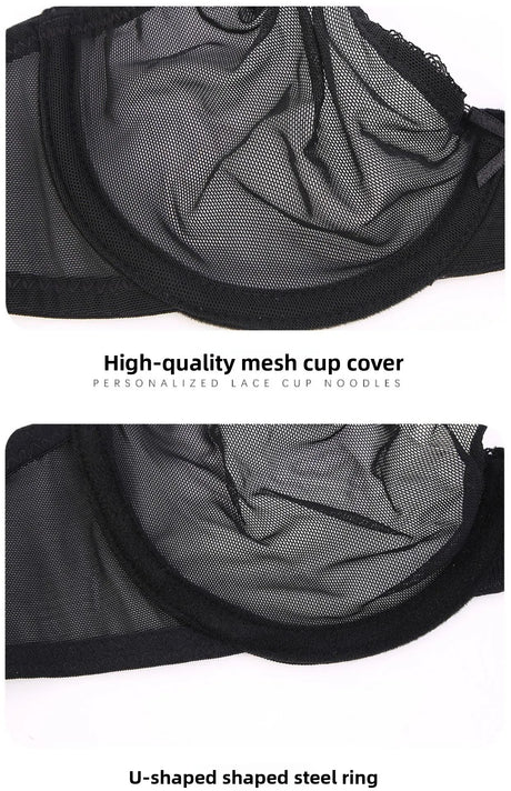 Transparent Bra Fully Sheer Mesh Bra Ultra-thin See-through Soft Underwire Bra Breathable Ultra-thin Beauty Back Sexy Bra