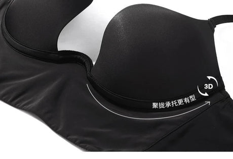 Deep U Low Cut Sexy Bra Push Up Backless Bra for Women Anti Sagging Cross Back Bras Solid Color One Piece Beauty Back Underwear
