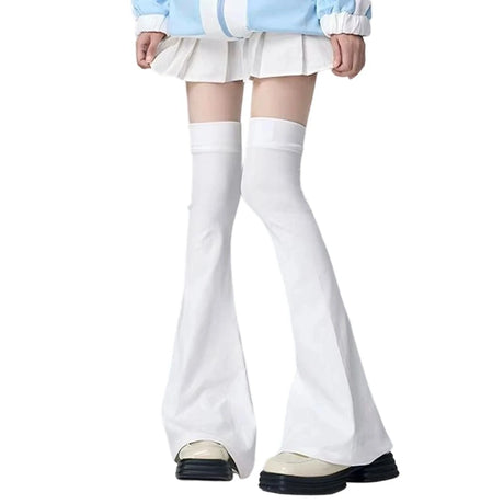 Leg Stockings Black White Gothic Lolita Over Knee High Sock Lolita Over Knee Leg Warmer Over The Knee Horn Shaped Cuffs