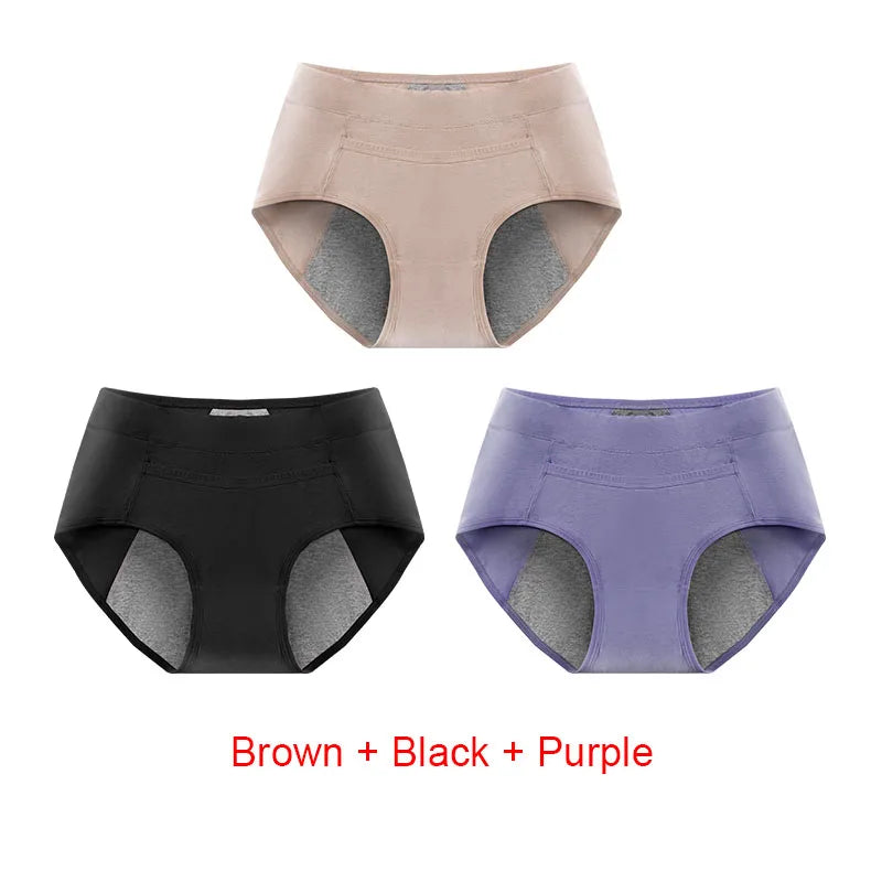 3PCS Cotton Menstrual Panties Leak Proof Breathable Sexys Panties Woman Women Girls Physiological Pants Women's Intimates M-XL