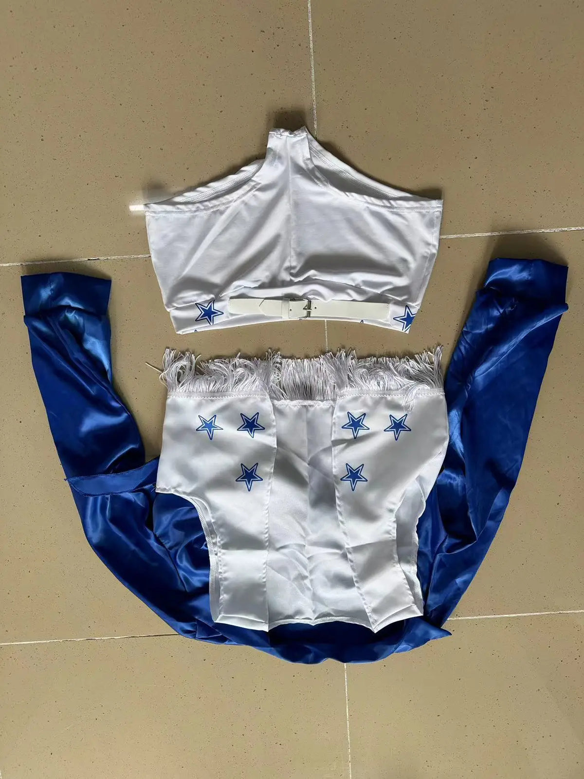 Dallas Cowboys Cheerleader Costume Women Adult High School Girl Cheerleading Sports Meeting Uniform Sexy Top and Shorts Set