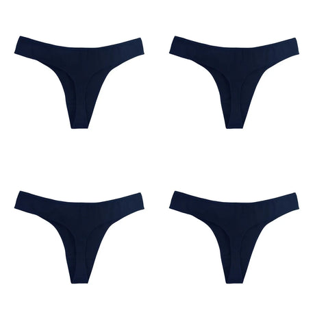 4Pcs/Set Cotton Thongs Women Low Rise Panties G-String Female Underpants Seamless Underwear Sexy Lingerie Intimates M-XL