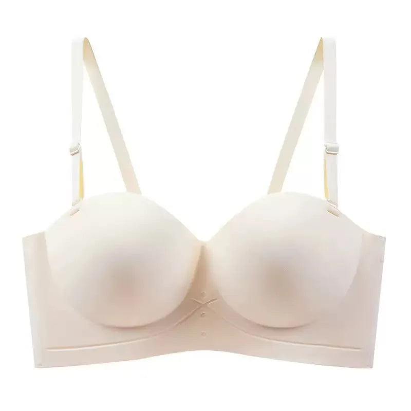 Half Cup of Scarless Suspender Bra Without Steel Rings Gathering Strapless Breasts for Women Adjustable Sexy Scarless Underwear